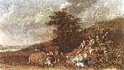 paulus potter Landscape with Shepherdess and Shepherd Playing Flute Spain oil painting artist